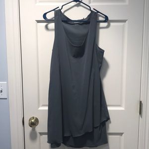 Toad & Co grey sleeveless dress w ruffle. Size M.